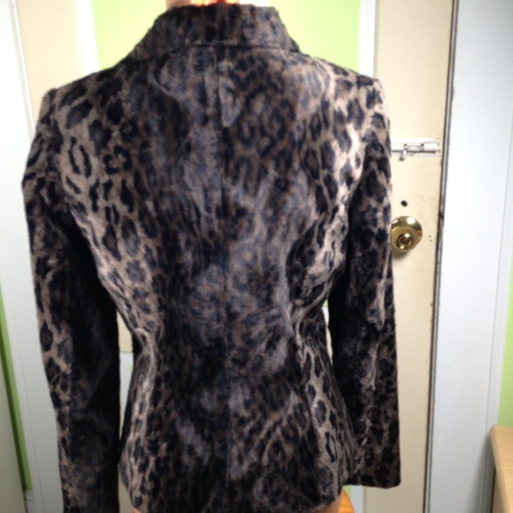 CHARLES GRAY LONDON FAUX FUR LEOPARD Sz M made in ENGLAND fun fur leopard print - Picture 4 of 6